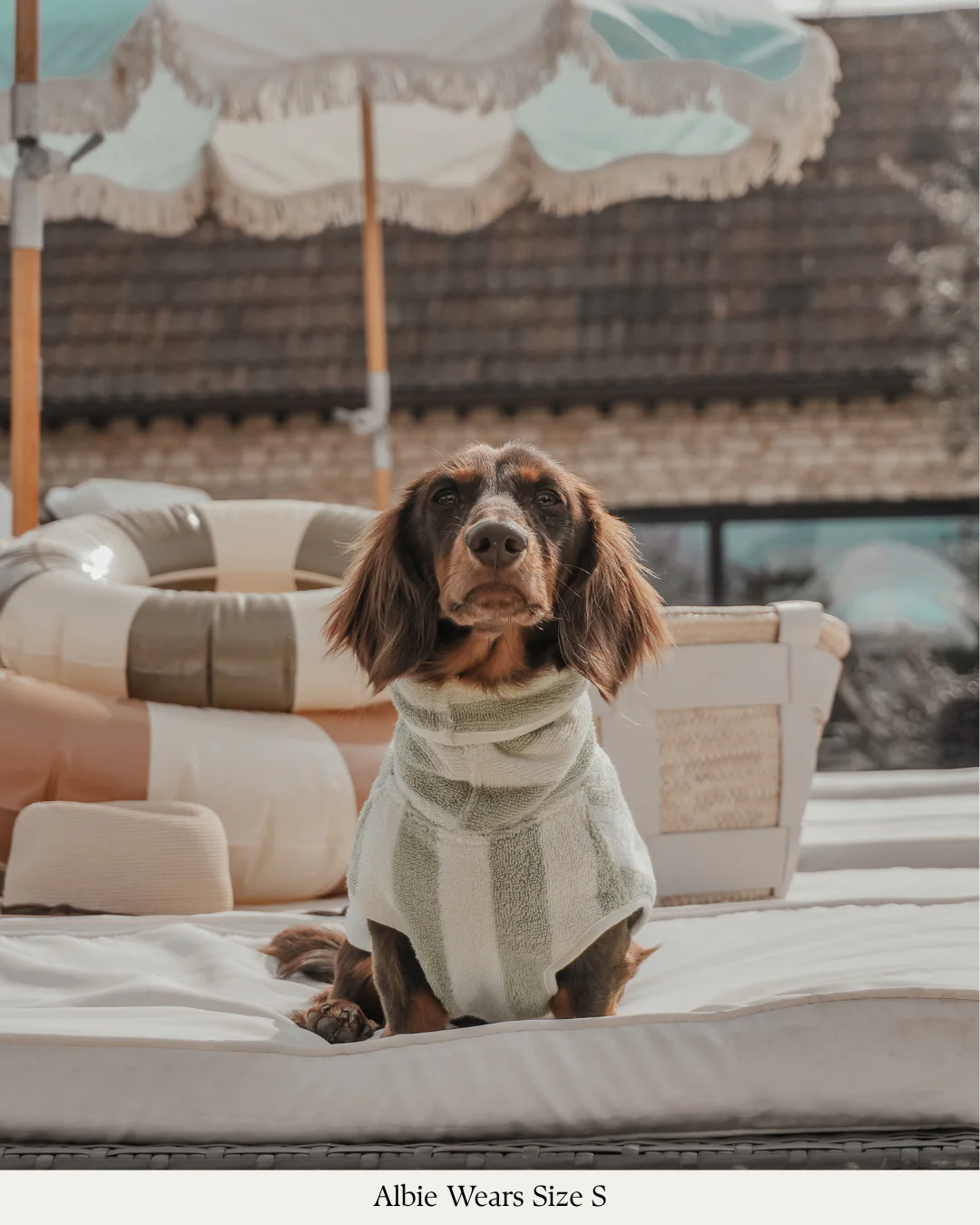 Matcha Stripe | The Cosy Cloak Drying Robe - Image 4