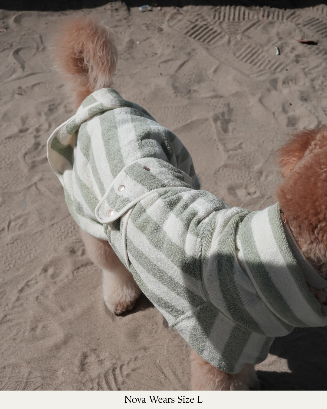 Matcha Stripe | The Cosy Cloak Drying Robe - Image 8